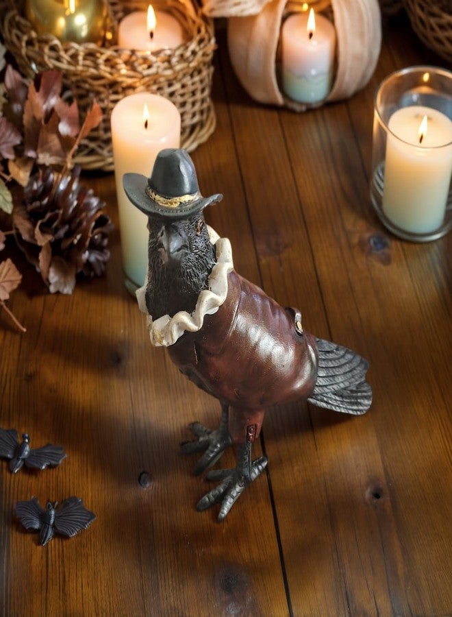 JOOMBE Crow Garden Statue,Western Style Halloween Decor, Collectible Hand-Painted Crow Sculpture,Indoor Home Decor - Image 2